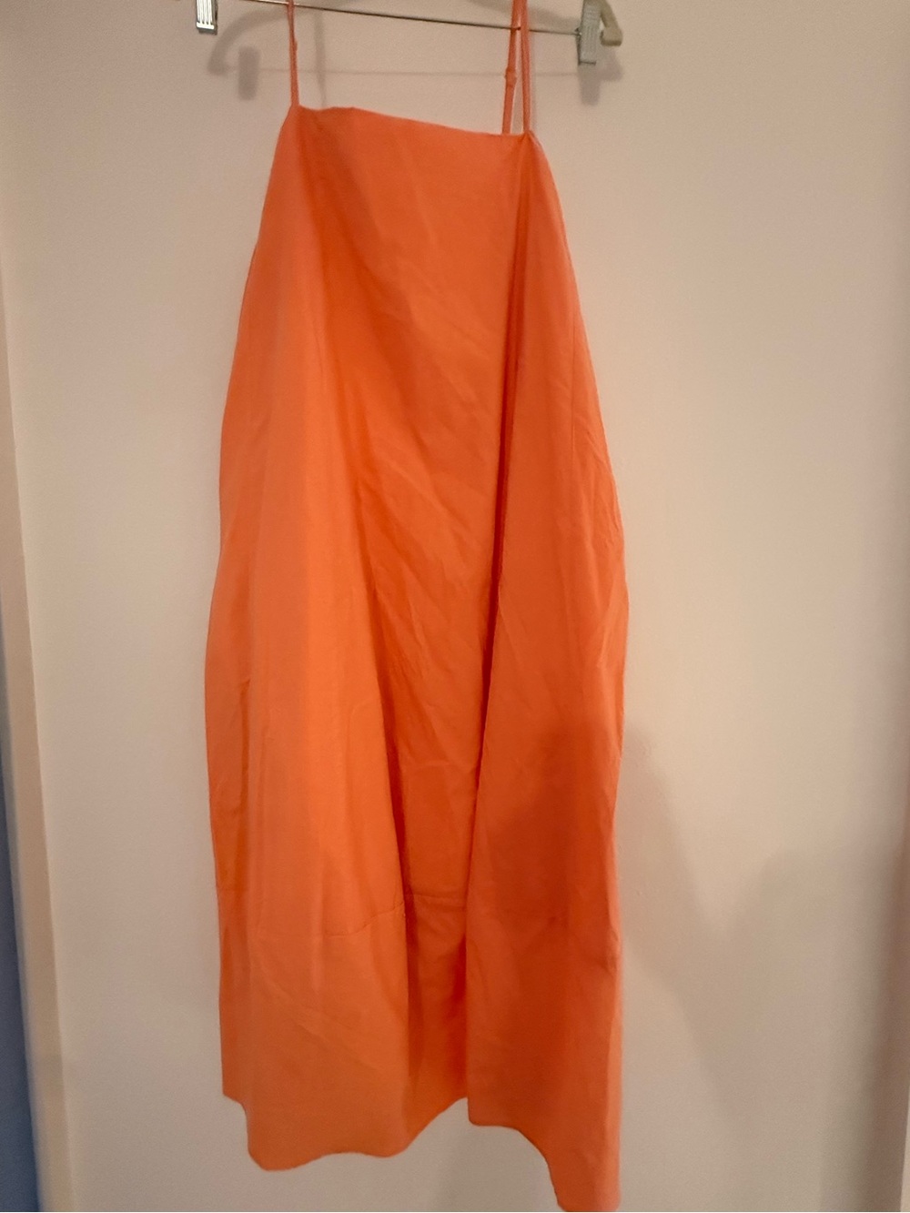 Self Contrast Women’s Orange Spaghetti-Strap Swim Cover-Up Dress